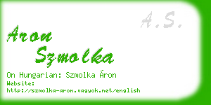 aron szmolka business card